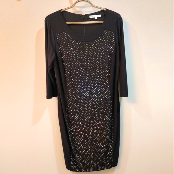 Cleo Black Studded Long-Sleeve Party Dress (Sparkly!) - Picture 1 of 5